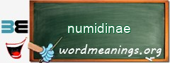 WordMeaning blackboard for numidinae